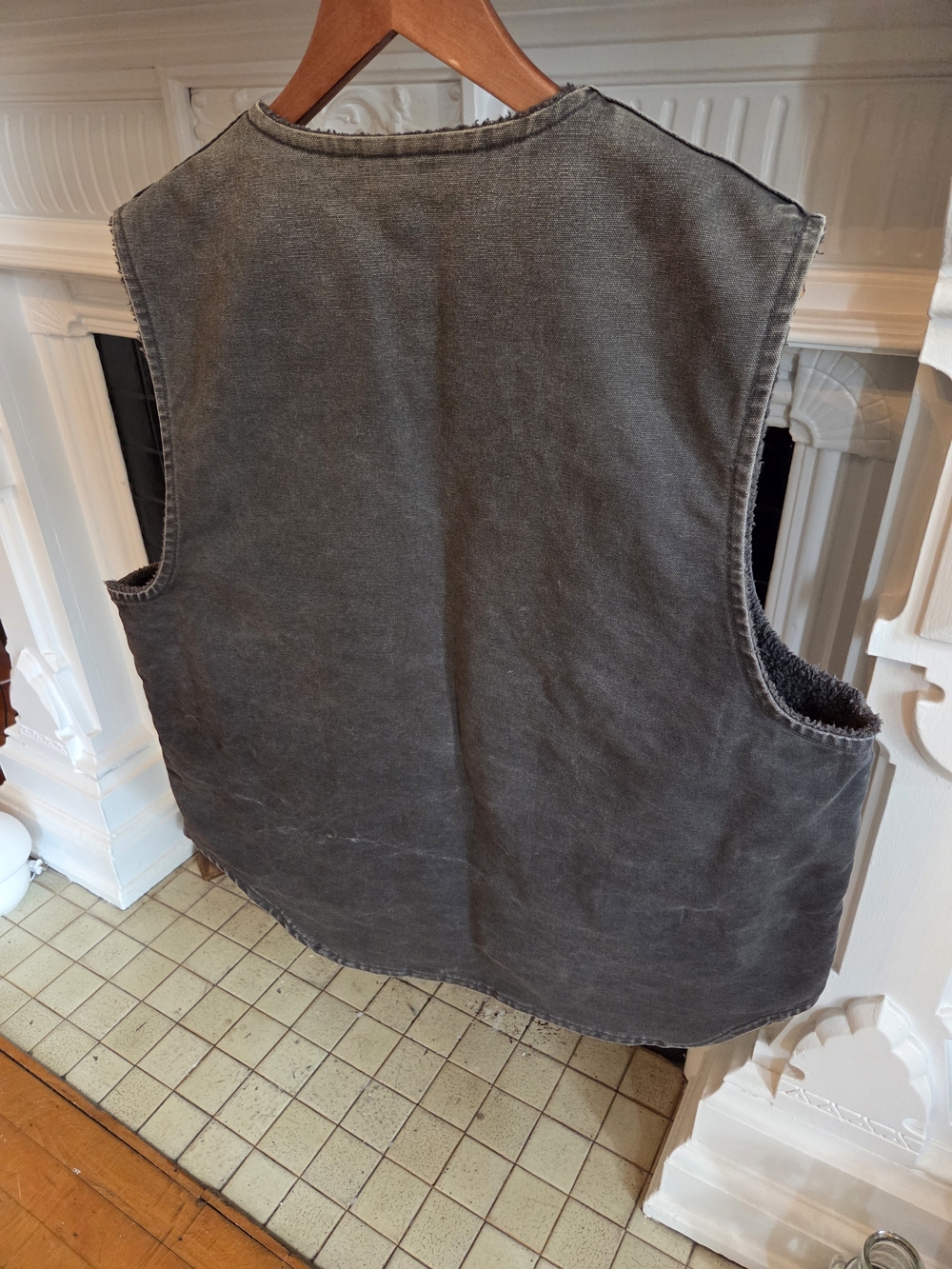 Vtg Carhartt Sherpa-Lined Duck Work Vest - XLT Petrol - Picture 3 of 10